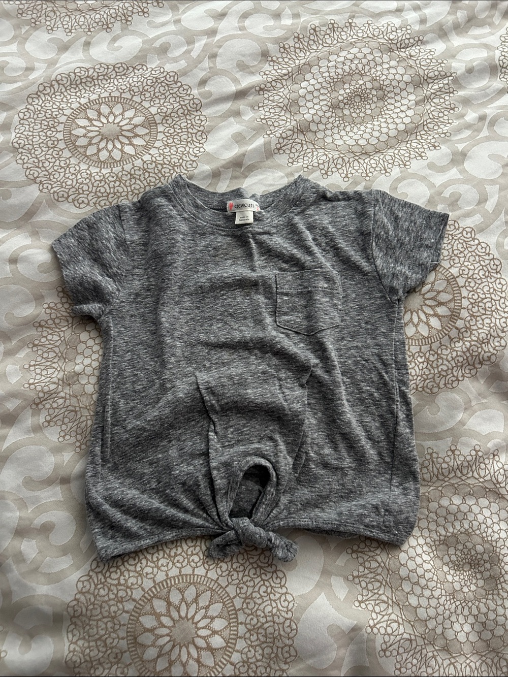 Crewcuts Toddler Gray Knot-Front Tee kids size 2T